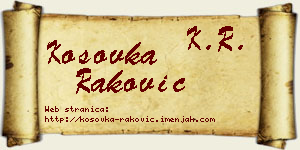 Kosovka Raković vizit kartica